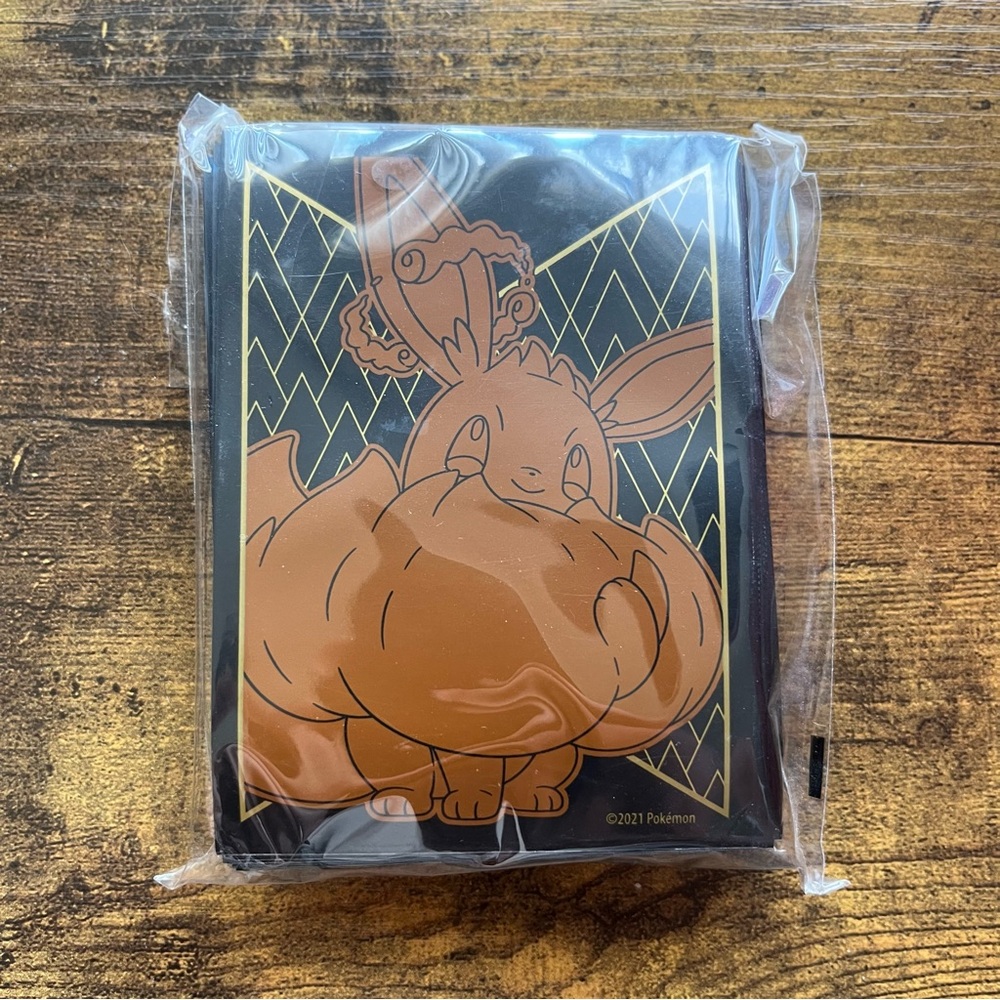 One (1) Pack of Sealed Pokemon Shining Fates Card Sleeves, Black Brown, 65 Ct